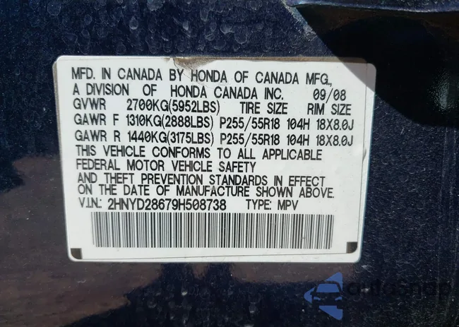 2HNYD28679H508738: 42821112