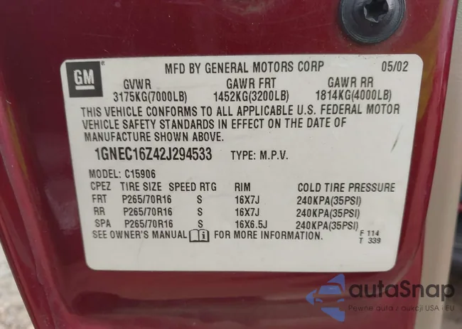 1GNEC16Z42J294533: 42821231