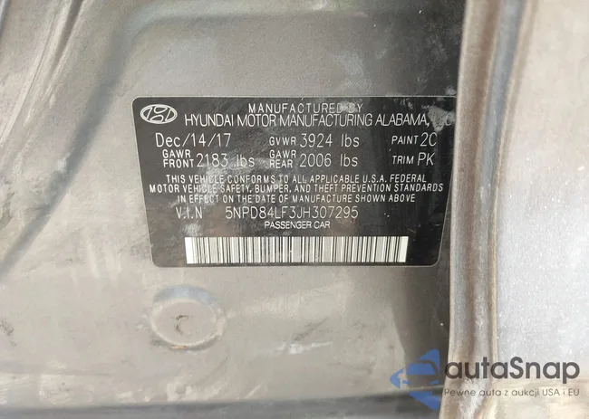 5NPD84LF3JH307295: 42820582