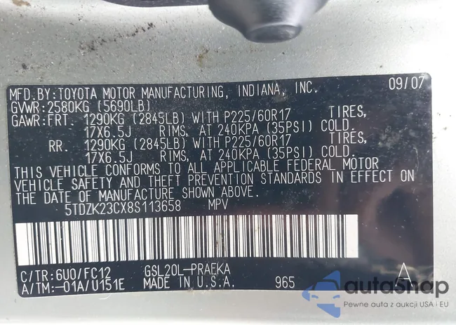 5TDZK23CX8S113658: 42820645