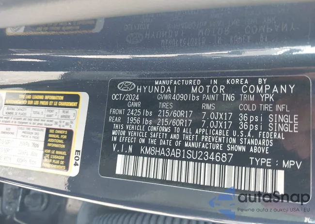 KM8HA3AB1SU234687: 42821900