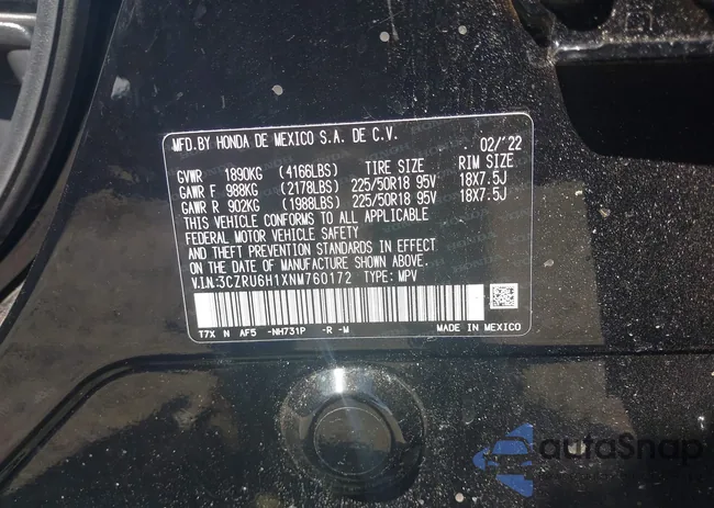 3CZRU6H1XNM760172: 42821915