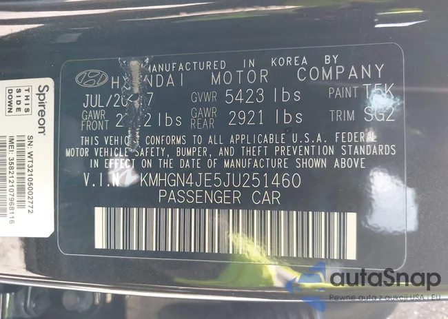 KMHGN4JE5JU251460: 42821948