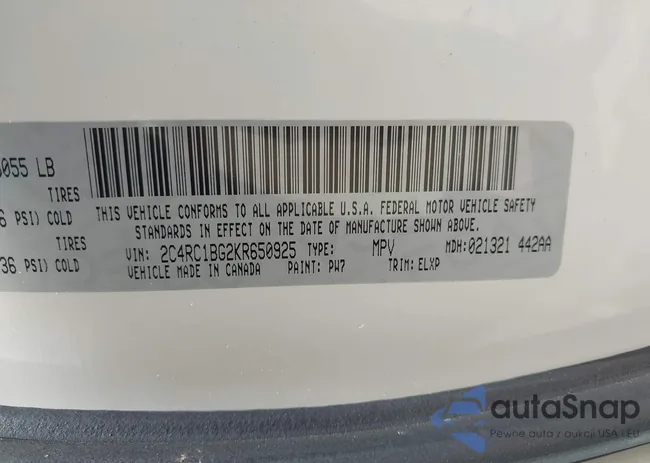 2C4RC1BG2KR650925: 42821962