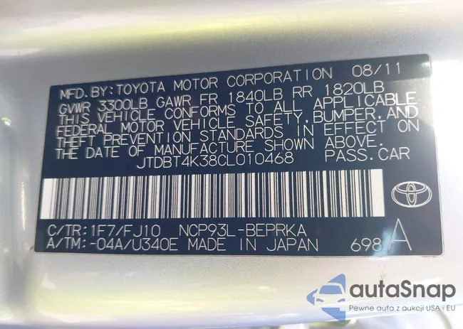 JTDBT4K38CL010468: 42821964