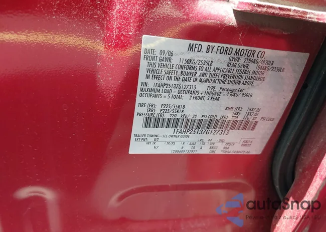 1FAHP25137G127313: 42822022