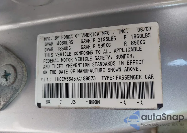 1HGCM56457A189873: 42822078