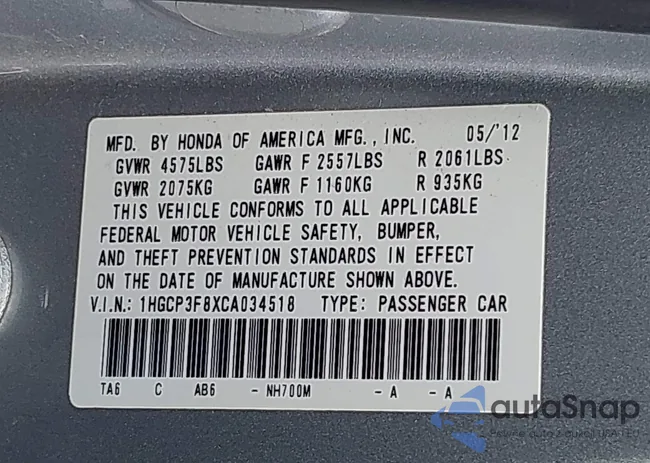 1HGCP3F8XCA034518: 42822144