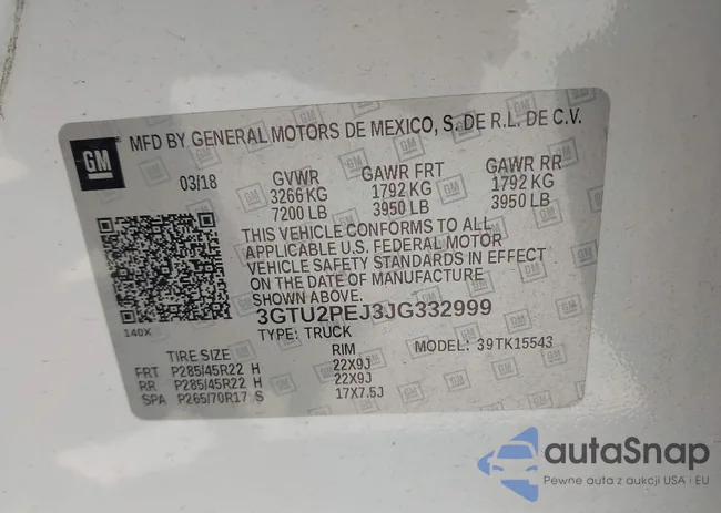 3GTU2PEJ3JG332999: 42822160