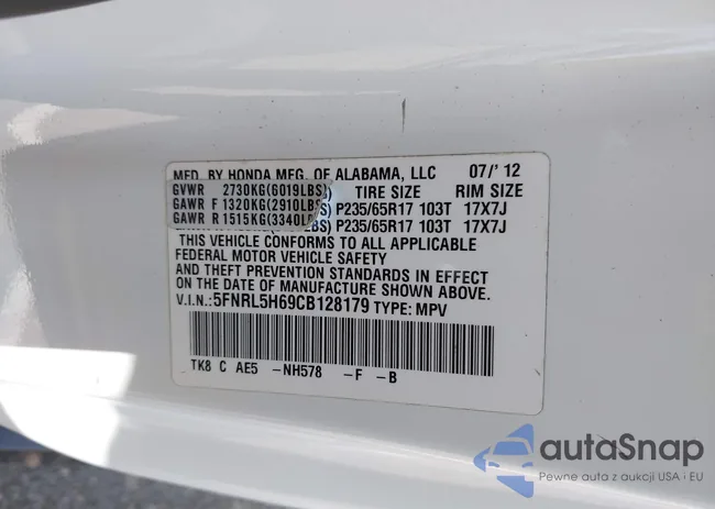 5FNRL5H69CB128179: 42822191