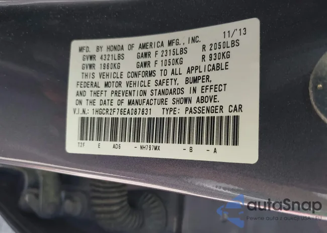 1HGCR2F76EA087831: 42822192