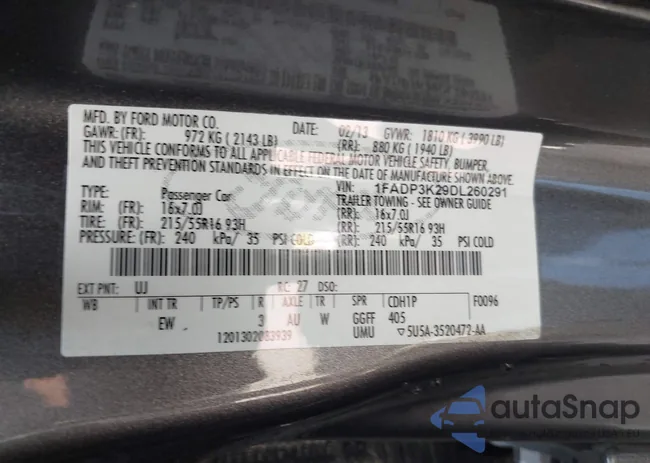 1FADP3K29DL260291: 42822262