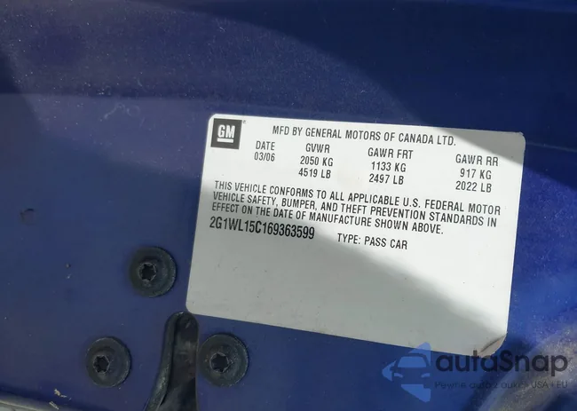 2G1WL15C169363599: 42822438