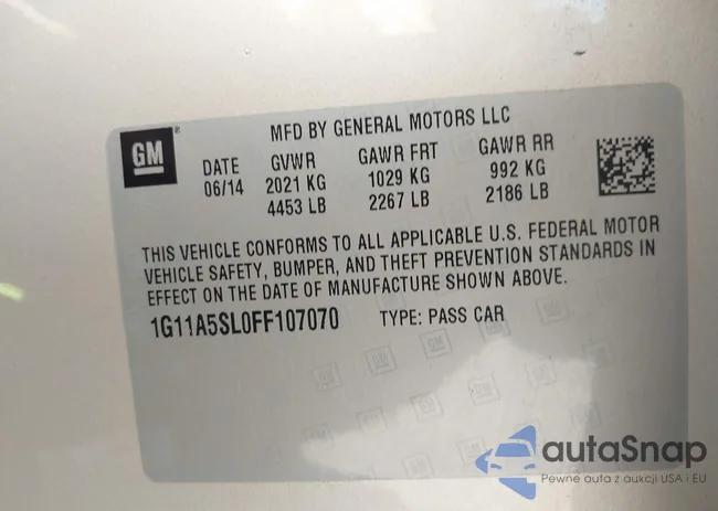 1G11A5SL0FF107070: 42822446