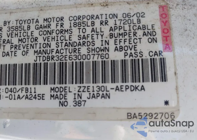 JTDBR32E630007760: 42821764