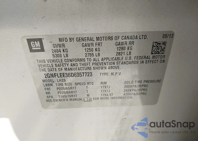 2GNFLEE36D6357723: 42821840