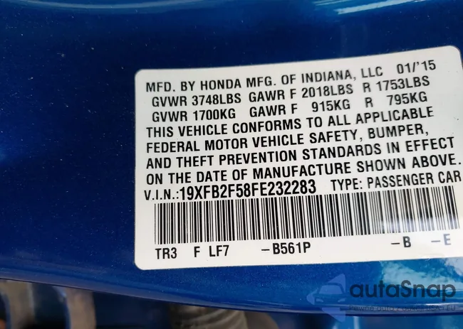 19XFB2F58FE232283: 42821861