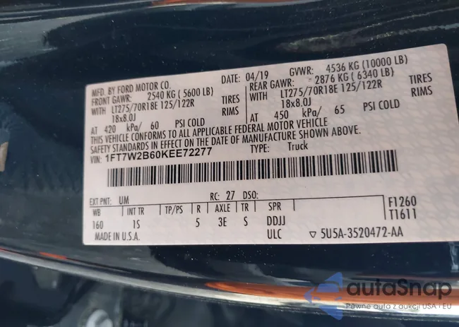 1FT7W2B60KEE72277: 42821865