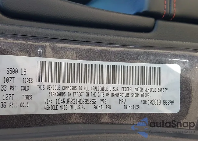 1C4RJFBG1HC695262: 42822890