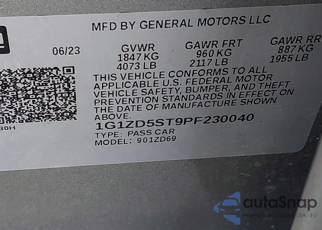 1G1ZD5ST9PF230040: 42822979