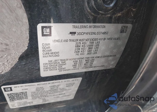 3GCPYFED5LG374853: 42823013