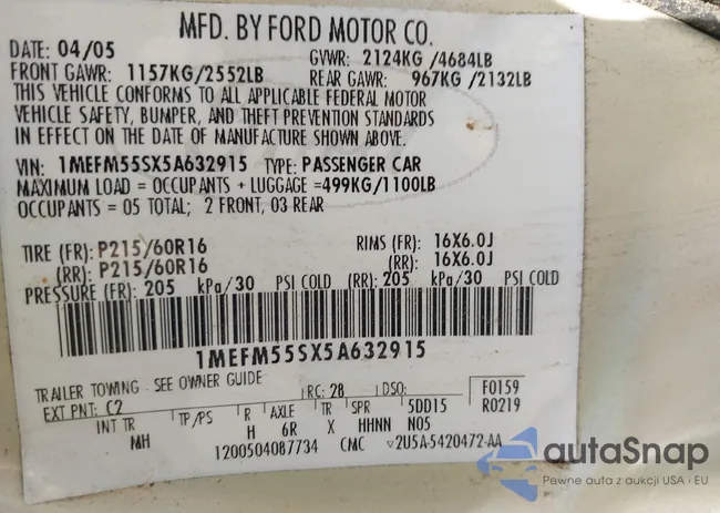 1MEFM55SX5A632915: 42823026