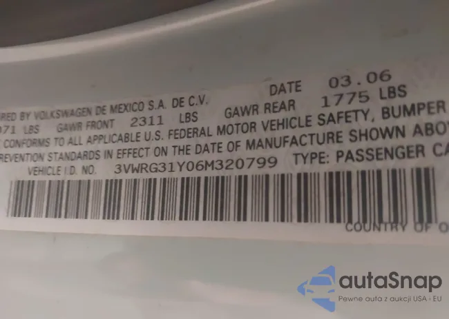 3VWRG31Y06M320799: 42823181