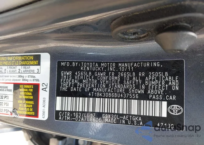 4T1BK3DB6BU437556: 42823210