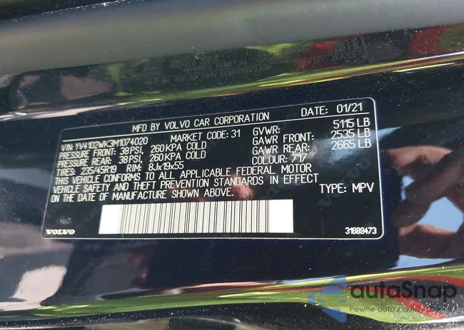 YV4102WK3M1074020: 42823332