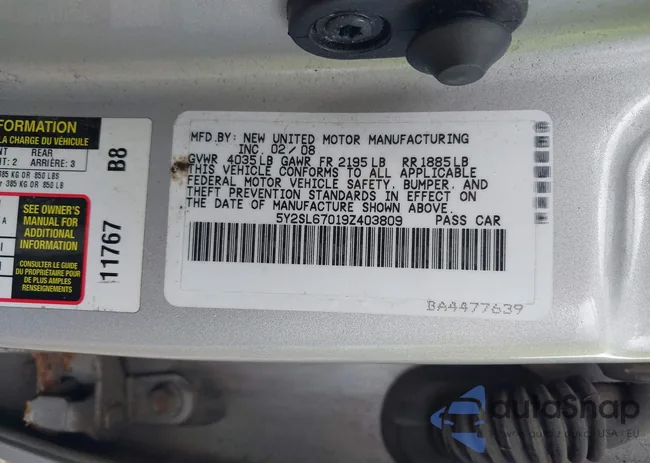 5Y2SL67019Z403809: 42823402