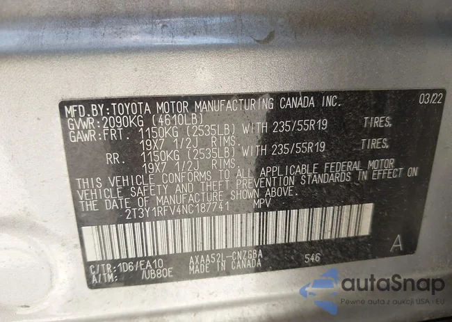 2T3Y1RFV4NC187741: 42822511