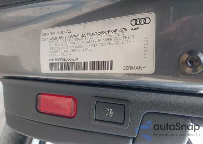 WAUBNCF58JA005258: 42822514