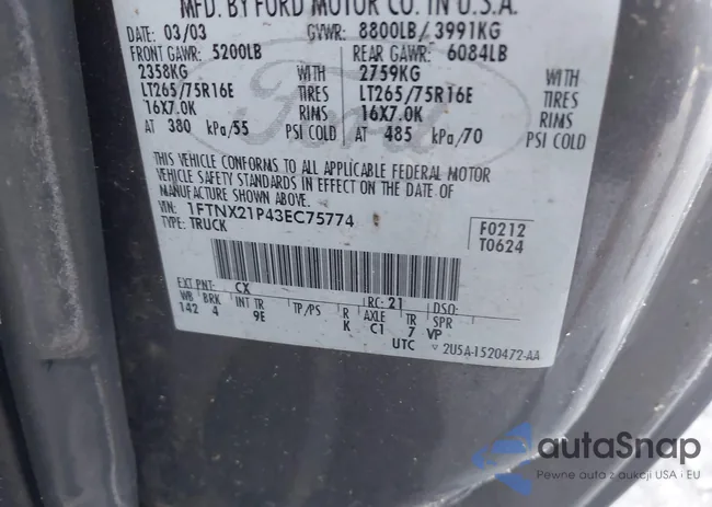 1FTNX21P43EC75774: 42822558