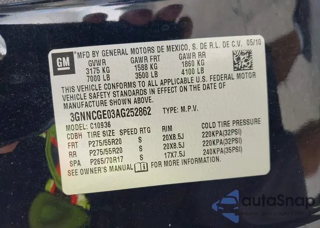 3GNNCGE03AG252862: 42822631