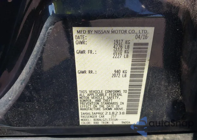 1N4AL3AP4GC218238: 42822764