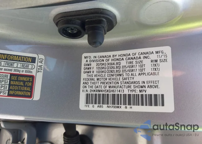 2HKRM4H5XGH611413: 42822823