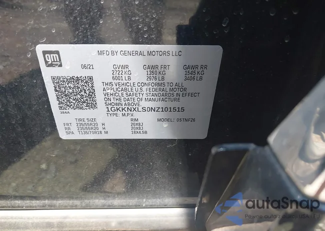 1GKKNXLS0NZ101515: 42823992