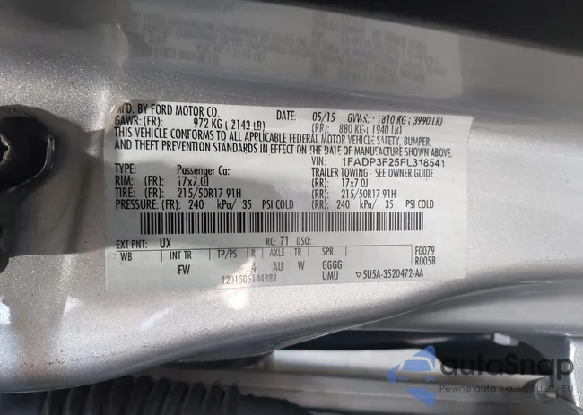 1FADP3F25FL318541: 42824214