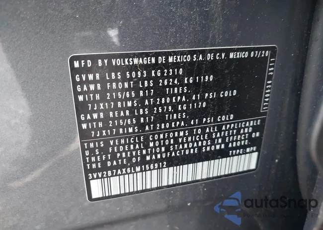 3VV2B7AX6LM156912: 42823536