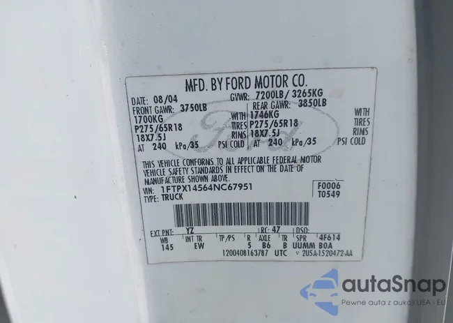 1FTPX14564NC67951: 42823594