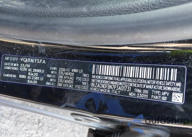 ZACNDFBN7P3A01731: 42823669