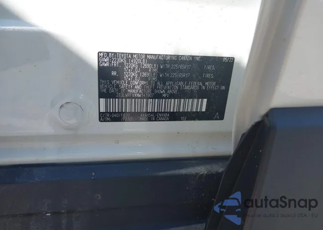 2T3LWRFVXNW141907: 42823689