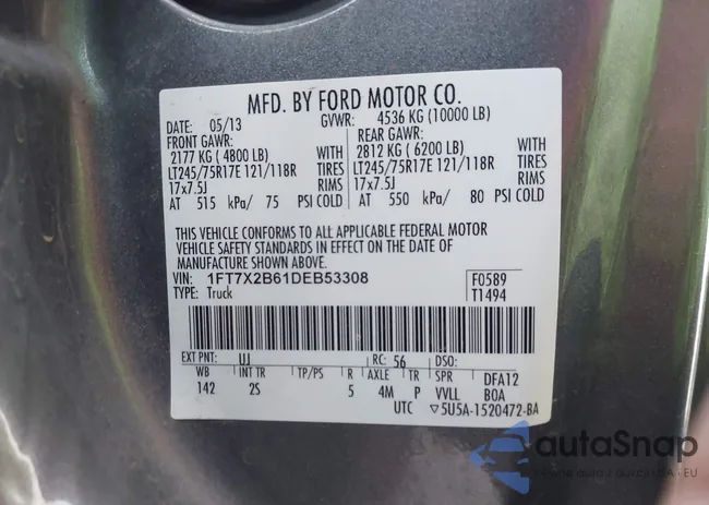 1FT7X2B61DEB53308: 42825106