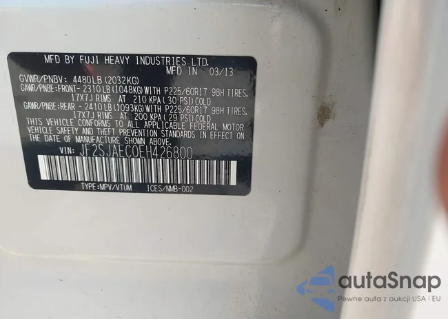 JF2SJAEC0EH426800: 42825189