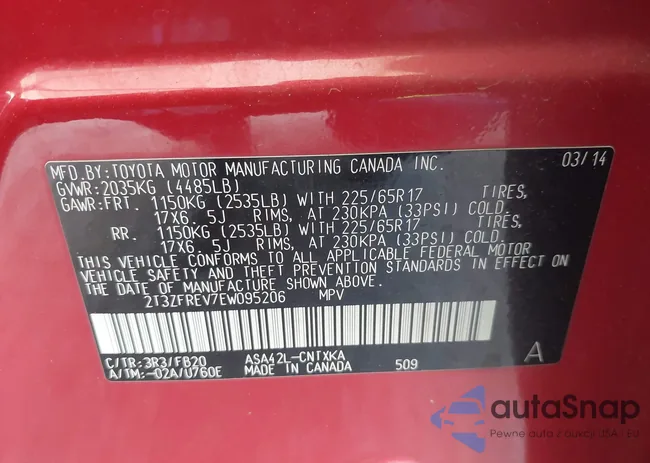 2T3ZFREV7EW095206: 42825257