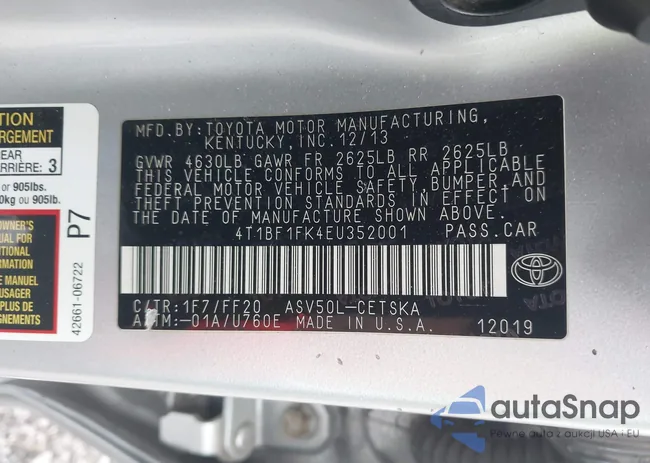 4T1BF1FK4EU352001: 42824761