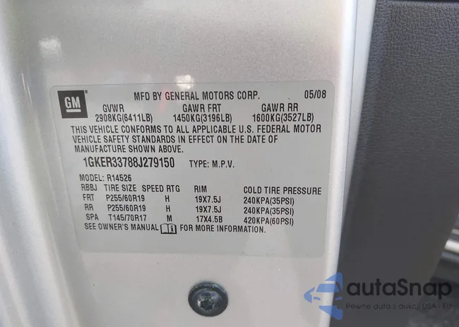 1GKER33788J279150: 42824789