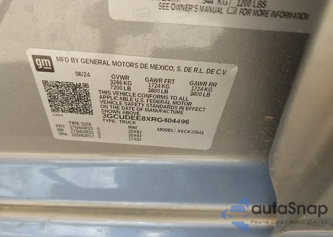 3GCUDEE8XRG404496: 42824861