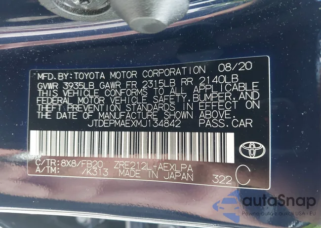 JTDEPMAEXMJ134842: 42825966