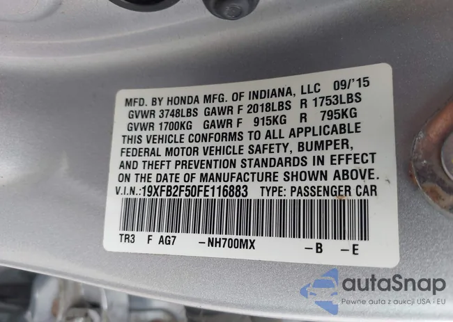 19XFB2F50FE116883: 42826437